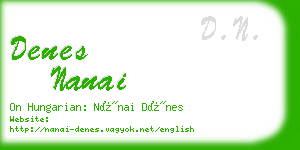 denes nanai business card